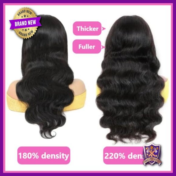 18 Inch 360 Lace Front Wig Brazilian Human Hair 220% Density Body Wave